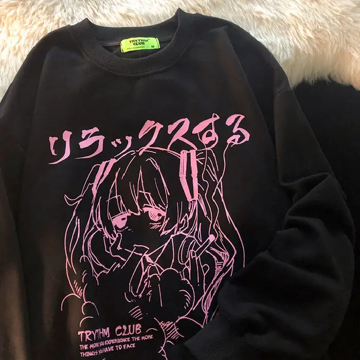 Cartoon Print Women Sweatshirt Simple Long Sleeve Design O-Neck Loose Casual Sweatshirt Streetwear Pullover Wear korean Style
Cartoon Print Women Sweatshirt Simple Long Sleeve Design O-Neck Loose Casual Sweatshirt Streetwear Pullover Wear korean Style