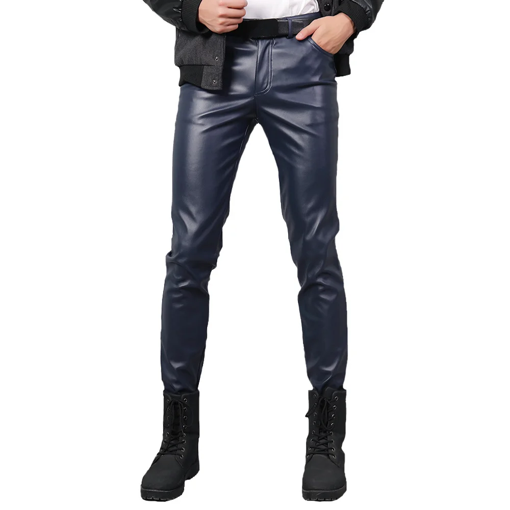 TSINGYI Spring Summer Moto Skinny Elastic Faux Leather Pants Men Black Gold White Thin PU Leather Trousers Brand Men Clothing
TSINGYI Spring Summer Moto Skinny Elastic Faux Leather Pants Men Black Gold White Thin PU Leather Trousers Brand Men Clothing