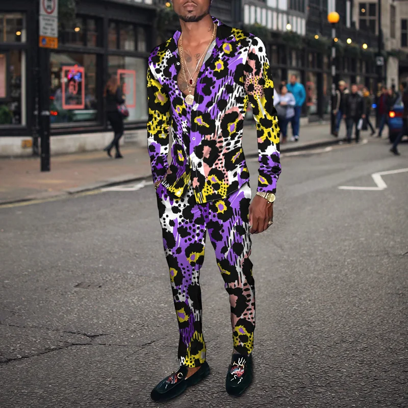3D Printing Design Gentlemen's Fashion Dress Men's Splash Color Halo Dyed Shirt Long Sleeve Pants 2 Piece Set 2023 Seasons
3D Printing Design Gentlemen's Fashion Dress Men's Splash Color Halo Dyed Shirt Long Sleeve Pants 2 Piece Set 2023 Seasons