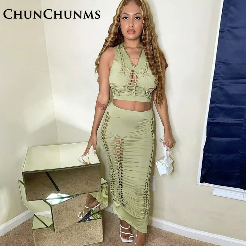 Summer Hollow Out Vest Crop Top Long Wrap Hip Skirt Women Set Stretch O-neck Tank Top Tight Mid-Calf Dress 2022 Club Suit Street
Summer Hollow Out Vest Crop Top Long Wrap Hip Skirt Women Set Stretch O-neck Tank Top Tight Mid-Calf Dress 2022 Club Suit Street