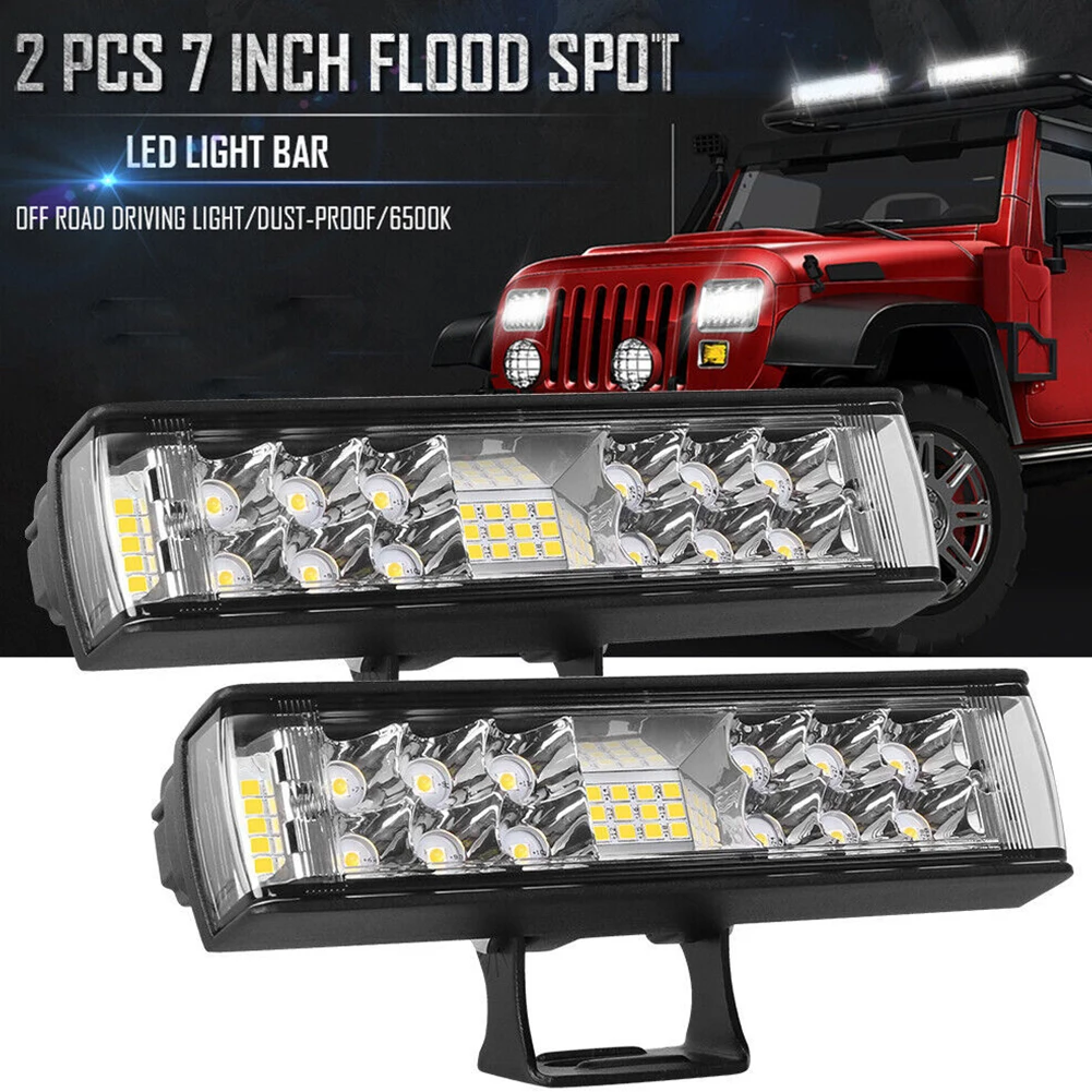 2pcs 7 Inches Spotlight Work Light Bar 9-30V IP68 Waterproof 34LEDs 6500K Light Bar For Offroad Vehicle Modified Headlight Truck
2pcs 7 Inches Spotlight Work Light Bar 9-30V IP68 Waterproof 34LEDs 6500K Light Bar For Offroad Vehicle Modified Headlight Truck