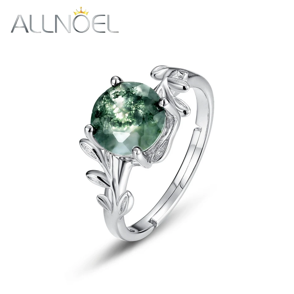 ALLNOEL Natural 8mm Green Moss Agate 925 Sterling Silver Rings For Women Anniversary Wedding Luxury Jewelry Gift for Your Love
ALLNOEL Natural 8mm Green Moss Agate 925 Sterling Silver Rings For Women Anniversary Wedding Luxury Jewelry Gift for Your Love