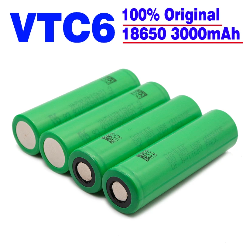 Оригинальный аккумулятор 18650 VTC6 3,7 в 3000 мАч 18650 перезаряжаемая батарея электронная сигарета us18650 VTC6 30A фотоинструменты
Оригинальный аккумулятор 18650 VTC6 3,7 в 3000 мАч 18650 перезаряжаемая батарея электронная сигарета us18650 VTC6 30A фотоинструменты