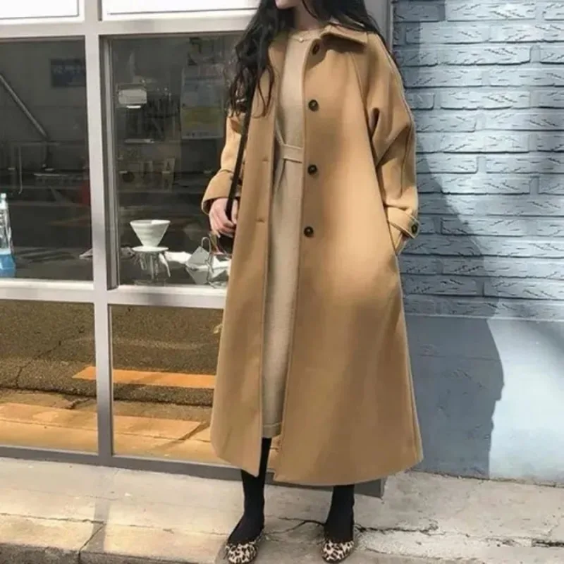 Winter Korean Women Faux Woolen Coats Fashion Elegant Solid Belt Thickening Long Jacket Female Loose All-Match Outwear
Winter Korean Women Faux Woolen Coats Fashion Elegant Solid Belt Thickening Long Jacket Female Loose All-Match Outwear