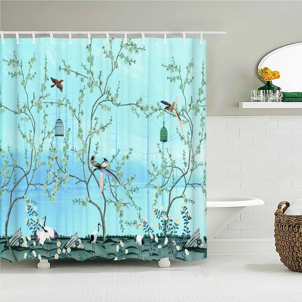 3D Chinese-style Printed Shower Curtain Waterproof Bathroom Curtains Polyester Flowers Birds Plants Bathtub Screen Home Decor
3D Chinese-style Printed Shower Curtain Waterproof Bathroom Curtains Polyester Flowers Birds Plants Bathtub Screen Home Decor