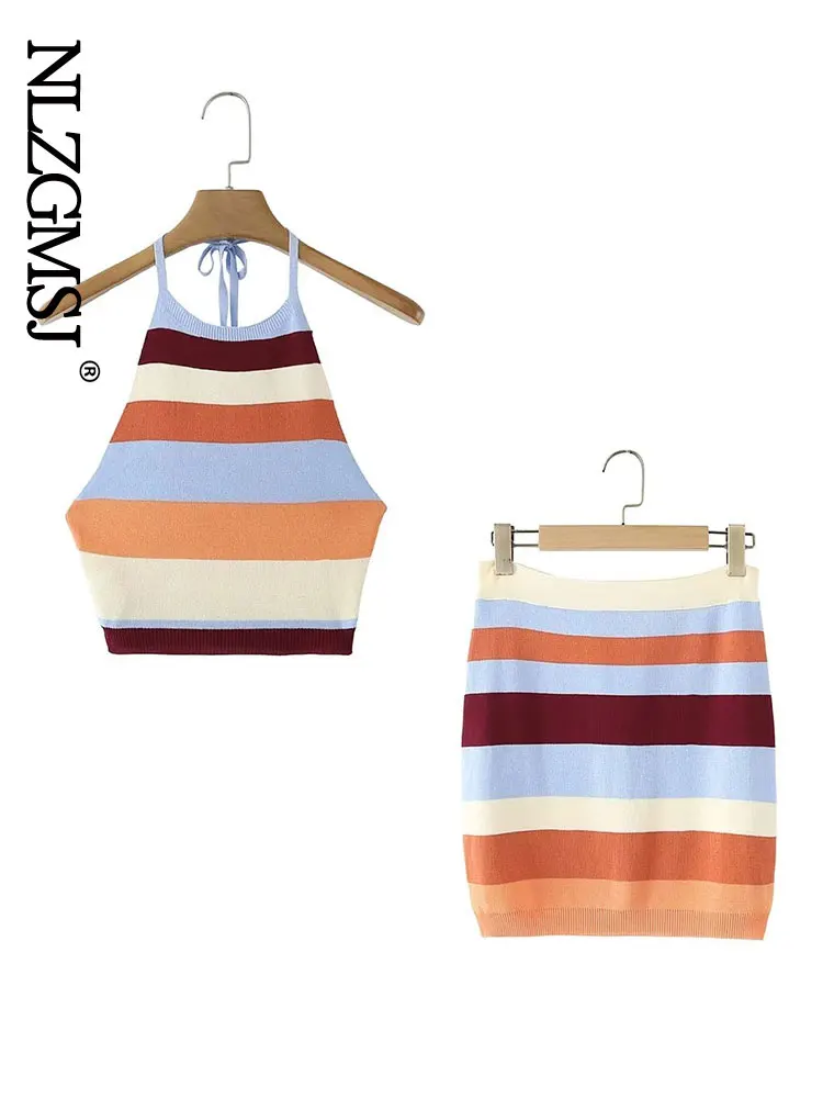 Nlzgmsj Knit 2 Two Piece Set Womens Outfits Summer Crochet Beach Outfits Striped Casual Vacation Dress Sets Crop Top Mini Skirt 
Nlzgmsj Knit 2 Two Piece Set Womens Outfits Summer Crochet Beach Outfits Striped Casual Vacation Dress Sets Crop Top Mini Skirt