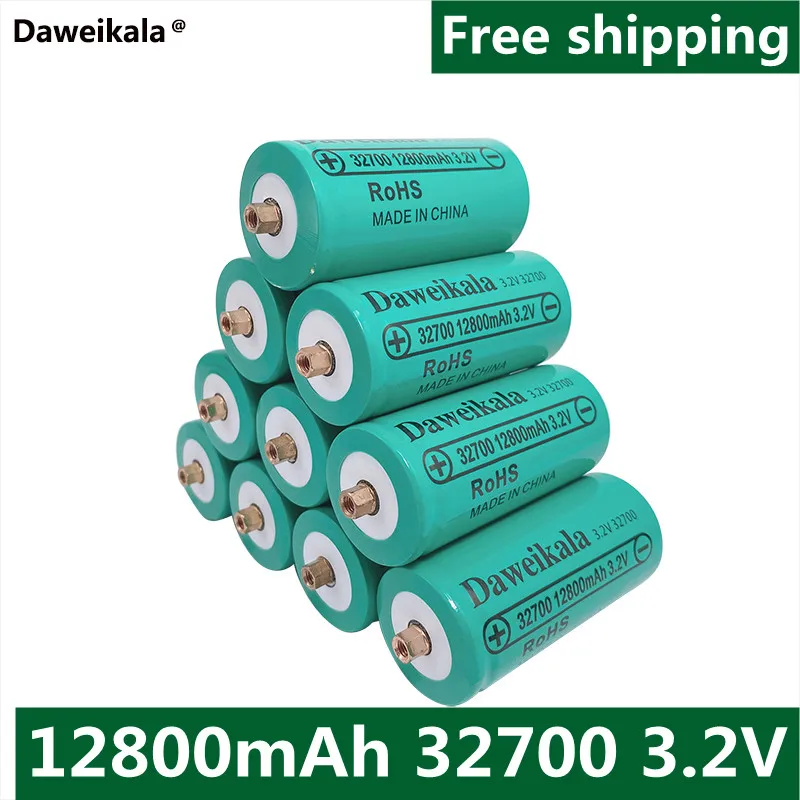 10pcsDaweikala New 32700 12800mAh 3.2V lifepo4 Rechargeable Battery Professional Lithium Iron Phosphate Power Battery with screw
10pcsDaweikala New 32700 12800mAh 3.2V lifepo4 Rechargeable Battery Professional Lithium Iron Phosphate Power Battery with screw