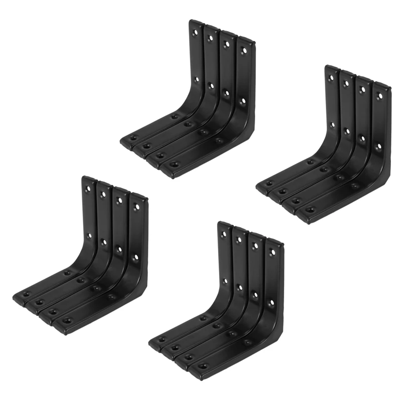 16 PCS Iron Wall Shelf Bracket, 4 X 4 Inch Heavy Duty Shelf Support Bracket Decorative Joint Angle Bracket, Black
16 PCS Iron Wall Shelf Bracket, 4 X 4 Inch Heavy Duty Shelf Support Bracket Decorative Joint Angle Bracket, Black