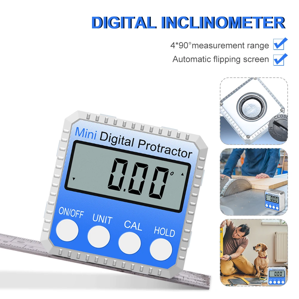 4 x 90° Angle Protractor Universal Bevel 360 Degree Mini Electronic Digital Protractors Inclinometers Testers Measuring Tools
4 x 90° Angle Protractor Universal Bevel 360 Degree Mini Electronic Digital Protractors Inclinometers Testers Measuring Tools