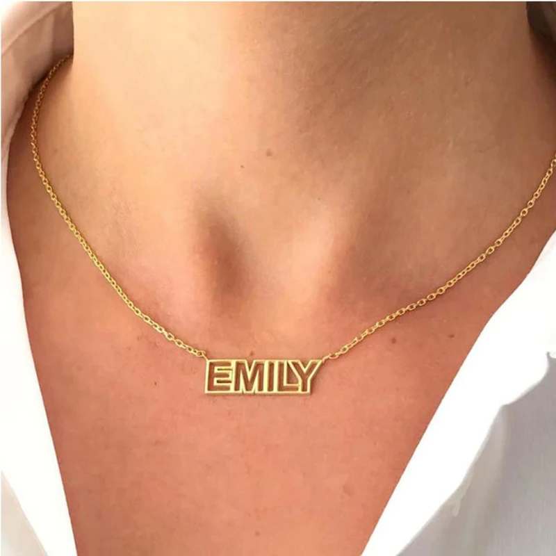 Hollow Nameplate Pendant Necklace Stylish Stainless Steel Letter Jewelry Custom Necklaces for Women Wedding Gift Couple Necklace
Hollow Nameplate Pendant Necklace Stylish Stainless Steel Letter Jewelry Custom Necklaces for Women Wedding Gift Couple Necklace