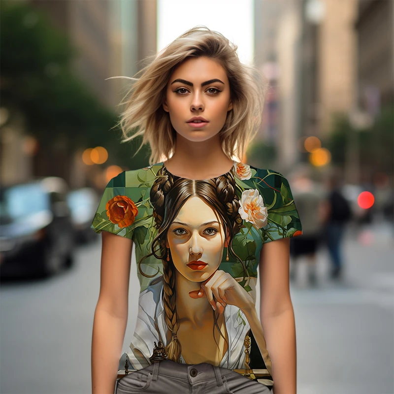 Summer new lady T -shirt beauty 3D printed lady T -shirt leisure ladies T -shirt fashion trendy loose lady T -shirt
Summer new lady T -shirt beauty 3D printed lady T -shirt leisure ladies T -shirt fashion trendy loose lady T -shirt