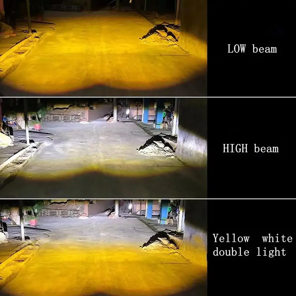 2pcs 3 Lens Motorcycle Headlight LED Work Light Dual Color Hi/Low Beam Spotlight Flashing Fog Lamps White/Yellow Led Para M F4E1
2pcs 3 Lens Motorcycle Headlight LED Work Light Dual Color Hi/Low Beam Spotlight Flashing Fog Lamps White/Yellow Led Para M F4E1