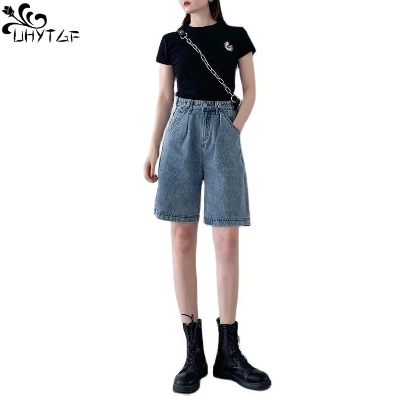 UHYTGF Denim Short Women Quintile Pant Summer Loose Korean High Waist Slimming Straight Cylinder Ladies Cowboy Quintile Pant 301
UHYTGF Denim Short Women Quintile Pant Summer Loose Korean High Waist Slimming Straight Cylinder Ladies Cowboy Quintile Pant 301