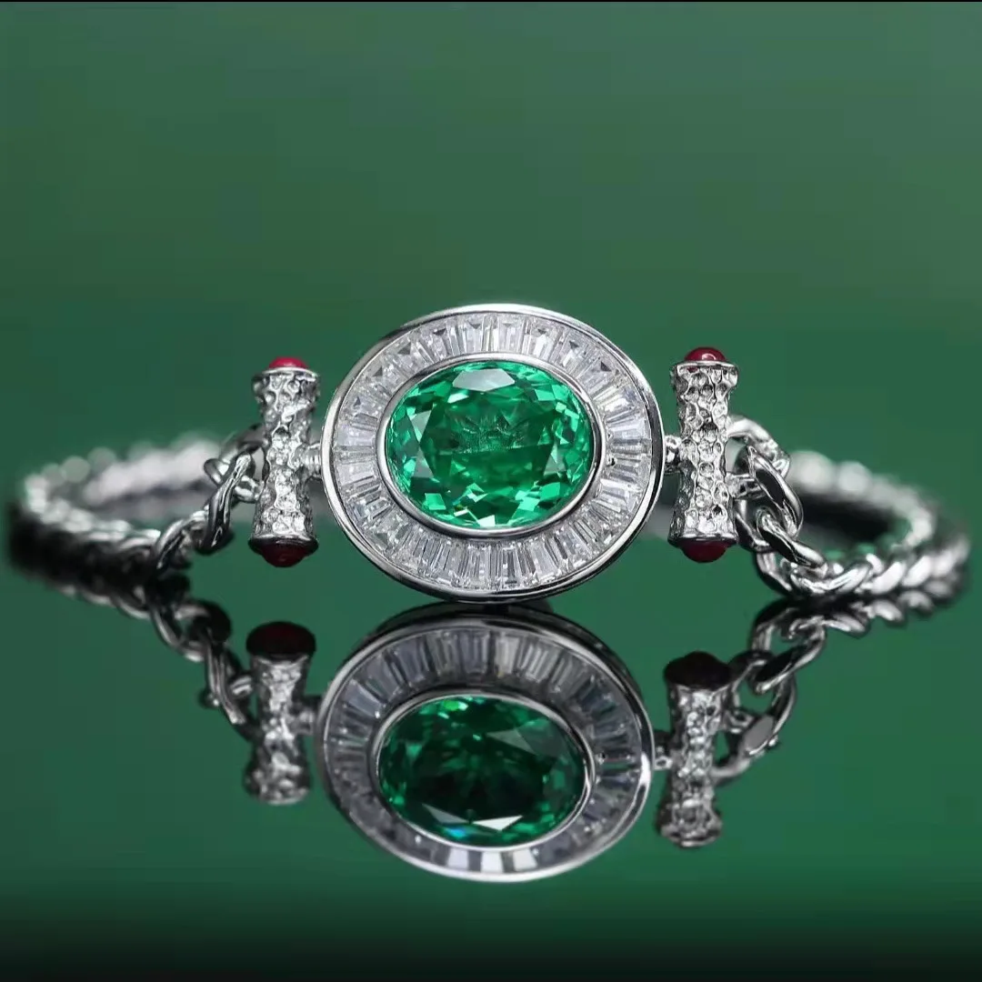 Luxury Silver Color Green Cubic Zirconia Simulation Emerald Charm Bracelet Vintage Bangle for Women Wedding Hand Jewelry
Luxury Silver Color Green Cubic Zirconia Simulation Emerald Charm Bracelet Vintage Bangle for Women Wedding Hand Jewelry