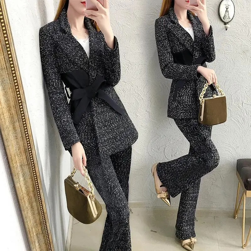 Wool Suit Women's 2023 Autumn and Winter Clothing New Korean Fashion Temperament Leisure Suit Wide Leg Pants Two-Piece Set
Wool Suit Women's 2023 Autumn and Winter Clothing New Korean Fashion Temperament Leisure Suit Wide Leg Pants Two-Piece Set