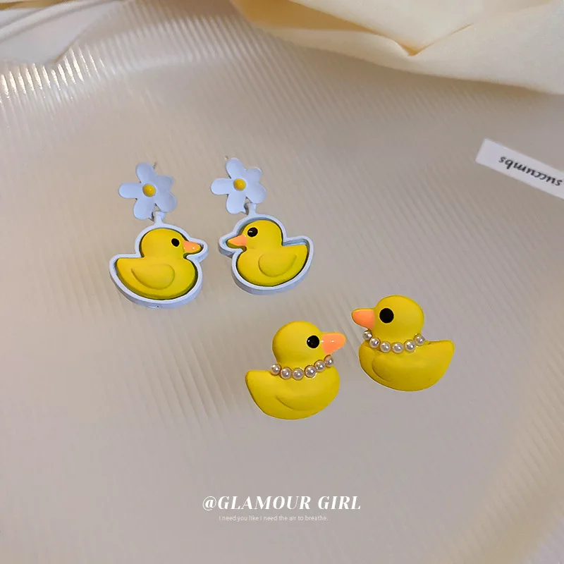Silver Needle New Design Korea Flower Baking Paint Yellow Duck Simplicity Temperament Various Style Earrings For Women
Silver Needle New Design Korea Flower Baking Paint Yellow Duck Simplicity Temperament Various Style Earrings For Women