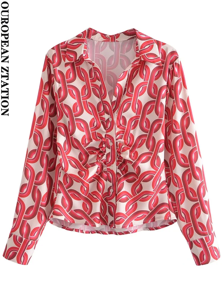 PAILETE Women 2022 fashion chain print pleated shirts vintage long sleeve front buttons female blouses blusas chic tops
PAILETE Women 2022 fashion chain print pleated shirts vintage long sleeve front buttons female blouses blusas chic tops