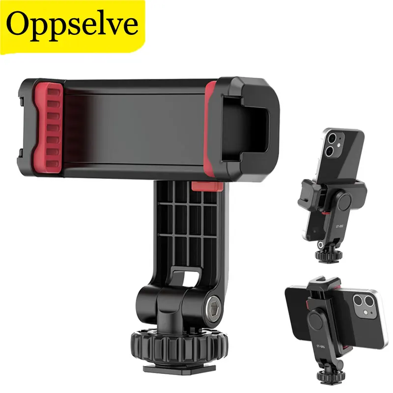 

ST-06S Horizontal And Vertical Shooting Phone Holder Stand 360 Rotatable Mount Tripod Support With Cold Shoe For Smartphone Vlog