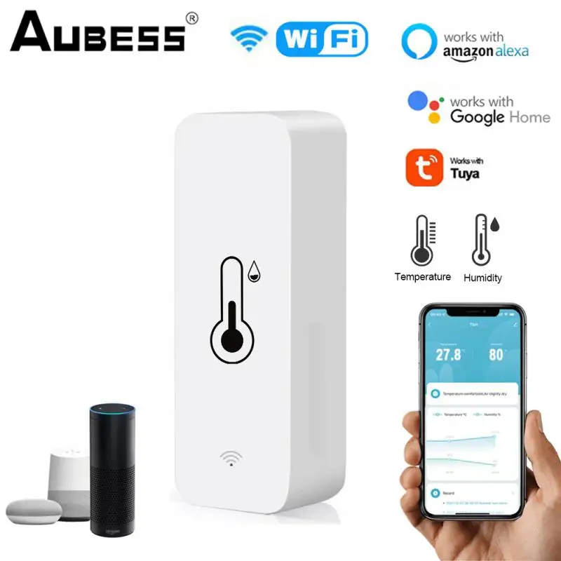 Tuya Smart WiFi Temperature Sensor Thermometer Hygrometer Smart Life APP Humidity Detector Support Alexa Google Home Assistant
Tuya Smart WiFi Temperature Sensor Thermometer Hygrometer Smart Life APP Humidity Detector Support Alexa Google Home Assistant