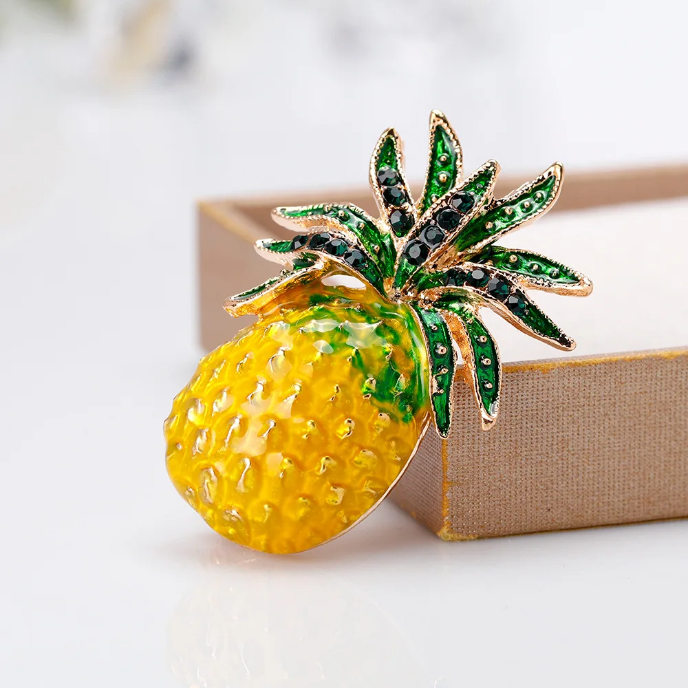 

Creative Fashion Fruit Brooch Korean Version Summer Small Fresh Drip Glazed Pineapple Corsage Pins Accessory