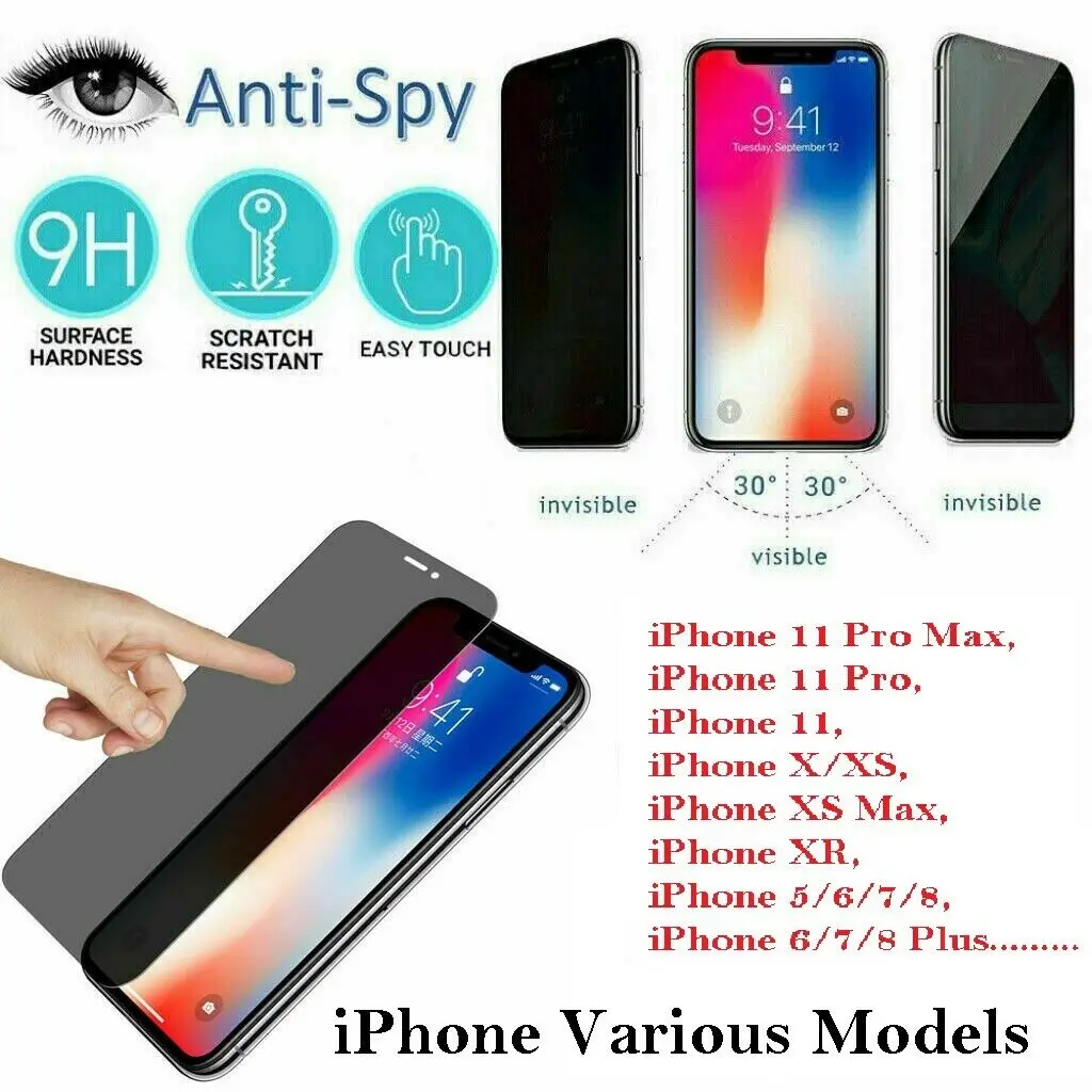 Privacy Tempered Glass Screen Protector For iPhone 11 12 13 Pro Max XR XS Max 7+
Privacy Tempered Glass Screen Protector For iPhone 11 12 13 Pro Max XR XS Max 7+