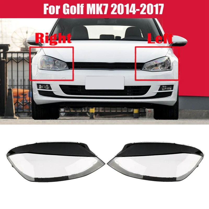 

Крышка для автомобильной фары для Golf 7 MK7 2014 2015 2016 2017, прозрачная линза, налобный абажур (правая сторона)