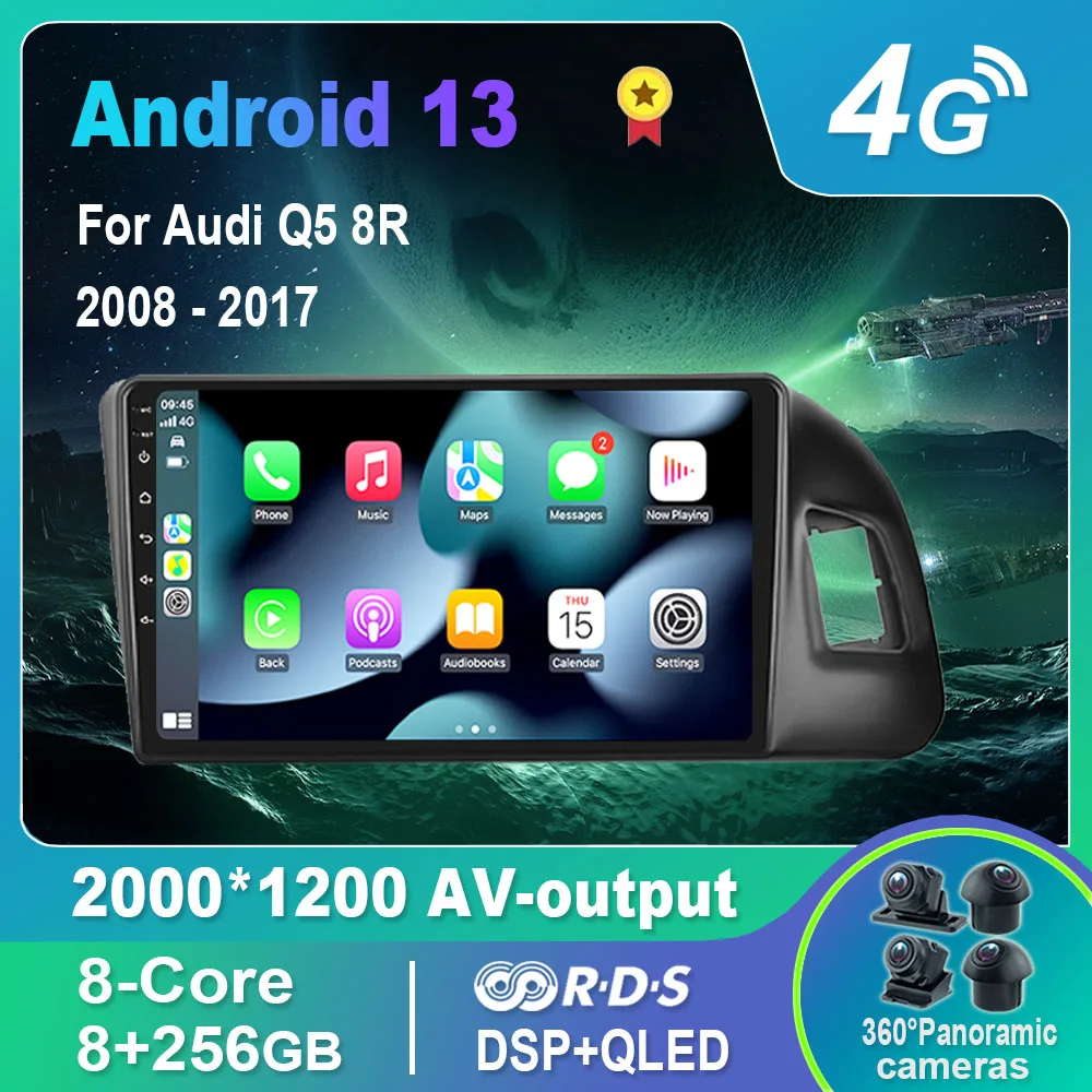 Android 13.0 Car Radio/Multimedia Video Player For Audi Q5 8R 2008-2017 GPS QLED Carplay DSP 4G WiFi Bluetooth
Android 13.0 Car Radio/Multimedia Video Player For Audi Q5 8R 2008-2017 GPS QLED Carplay DSP 4G WiFi Bluetooth