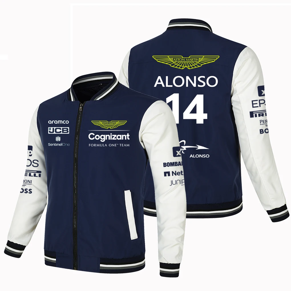 2023 Aston Martin F1 team jackets Spanish driver Fernando Alonso 14 and Ambler 18 oversized baseball jacket flight jacket
2023 Aston Martin F1 team jackets Spanish driver Fernando Alonso 14 and Ambler 18 oversized baseball jacket flight jacket