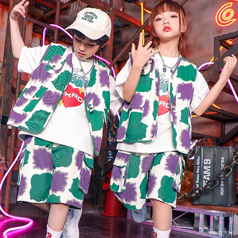 2023 New Hip Hop Dance Costumes For Kids Tie Dyed Vest Shorts Loose Suit Girls Boys Jazz Dance Performance Rave Clothes DQS13382
2023 New Hip Hop Dance Costumes For Kids Tie Dyed Vest Shorts Loose Suit Girls Boys Jazz Dance Performance Rave Clothes DQS13382