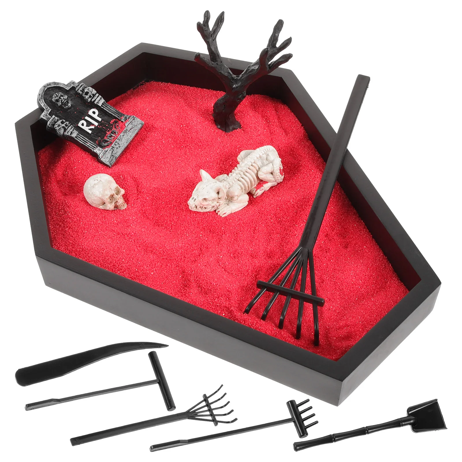 1 Set Coffin Sand Ornament Coffin Sand Model Decor Creepy Halloween Decor for Party
1 Set Coffin Sand Ornament Coffin Sand Model Decor Creepy Halloween Decor for Party
