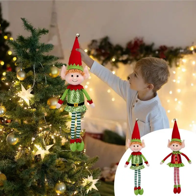 

Плюшевые рождественские эльфы, мягкие материалы для украшения, плюшевые украшения для рождественской елки, оконные украшения, праздничные аксессуары