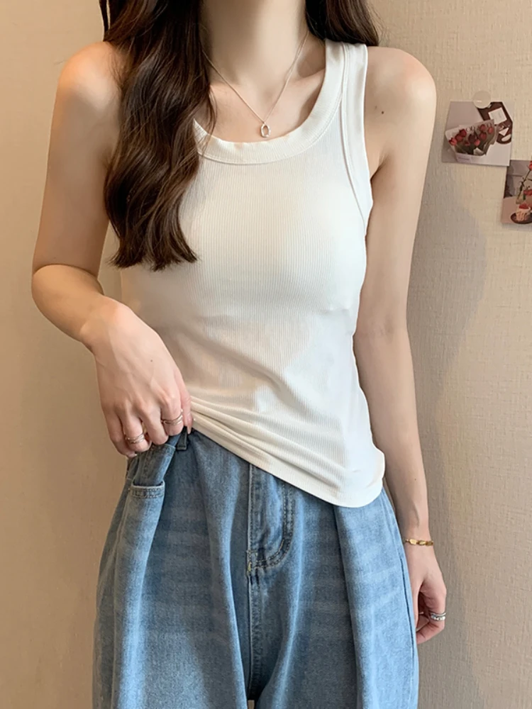Bornladies New 2022 Women Summer Solid Top Fashion Korean O-neck Sexy Sleeveless Slim Vest 100% Cotton Tops
Bornladies New 2022 Women Summer Solid Top Fashion Korean O-neck Sexy Sleeveless Slim Vest 100% Cotton Tops
