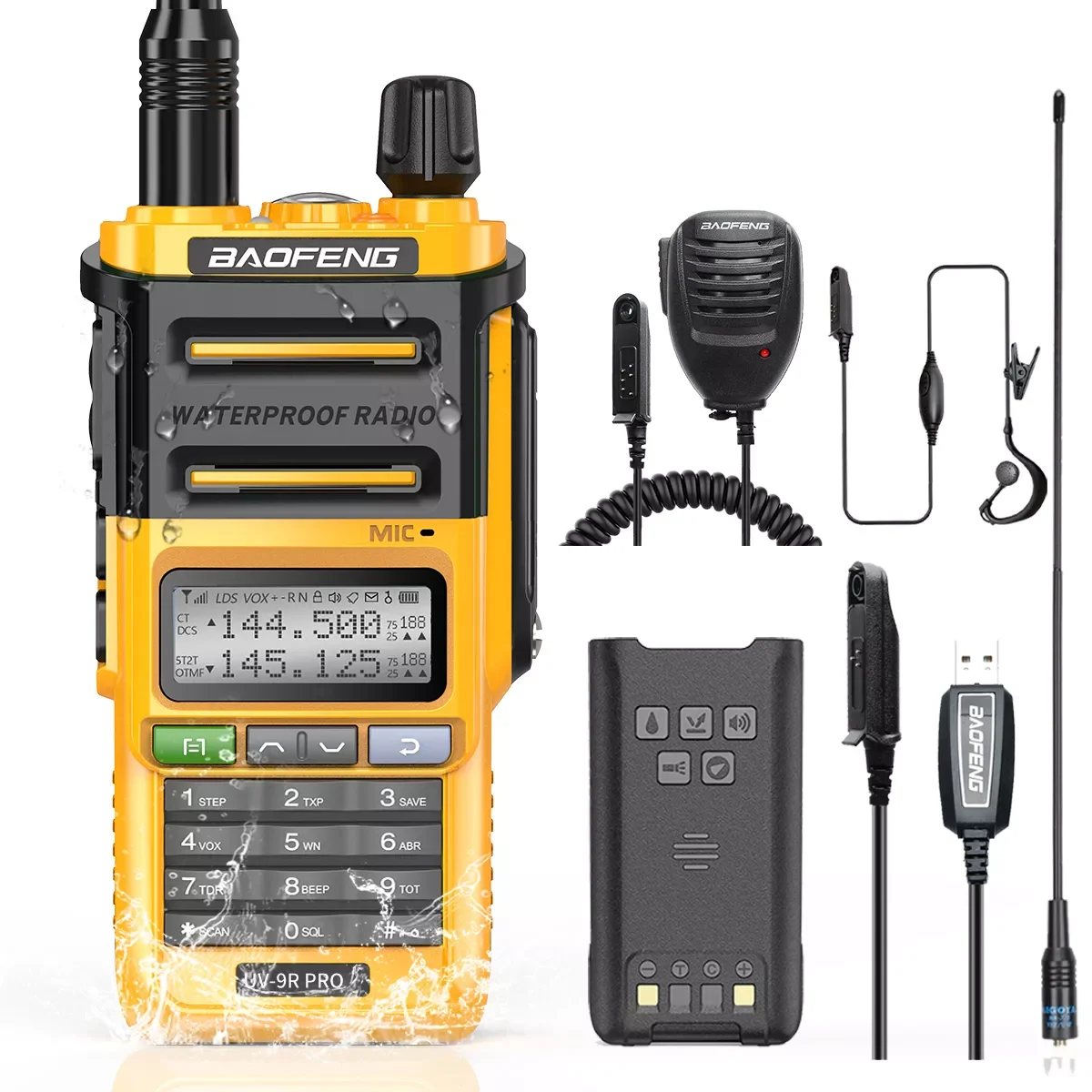 UV-9R PRO IP68 Водонепроницаемая высокомощная Двухдиапазонная рация 136-174/400-520 МГц модернизированная UV9R широкополосная Любительская рация
UV-9R PRO IP68 Водонепроницаемая высокомощная Двухдиапазонная рация 136-174/400-520 МГц модернизированная UV9R широкополосная Любительская рация