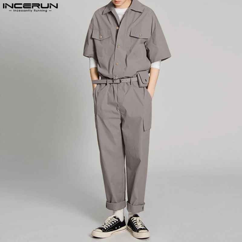 Korean Style Handsome Men's Rompers Casual Fashion Solid All-match Simple Rompers INCERUN Short-sleeved Overalls Jumpsuits S-5XL
Korean Style Handsome Men's Rompers Casual Fashion Solid All-match Simple Rompers INCERUN Short-sleeved Overalls Jumpsuits S-5XL