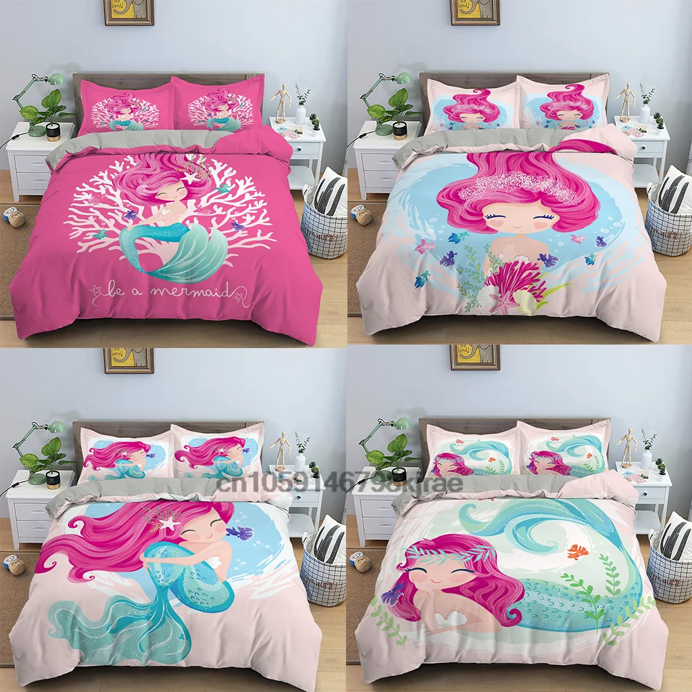 For Teens Girls Bedding Set Kids Duvet Cover&Pillowcase Cartoon Mermaid Comforter Sets Princess Quilt Cover 2/3Pcs
For Teens Girls Bedding Set Kids Duvet Cover&Pillowcase Cartoon Mermaid Comforter Sets Princess Quilt Cover 2/3Pcs