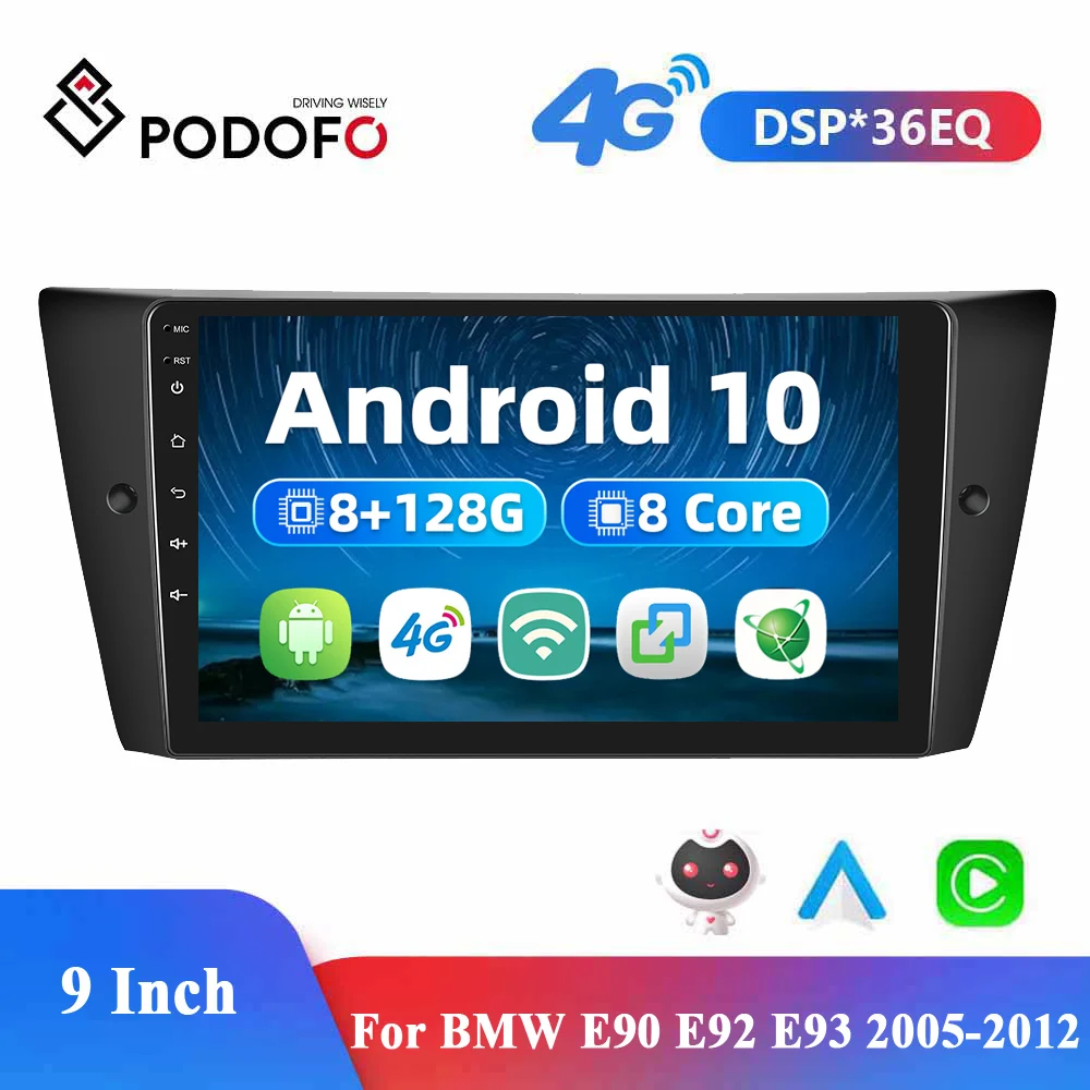 Podofo 8G+128G CarPlay For BMW E90 E92 E93 2005-2012 Car Radio Multimedia Radio Player Android Auto GPS No 2din Stereo Audio
Podofo 8G+128G CarPlay For BMW E90 E92 E93 2005-2012 Car Radio Multimedia Radio Player Android Auto GPS No 2din Stereo Audio