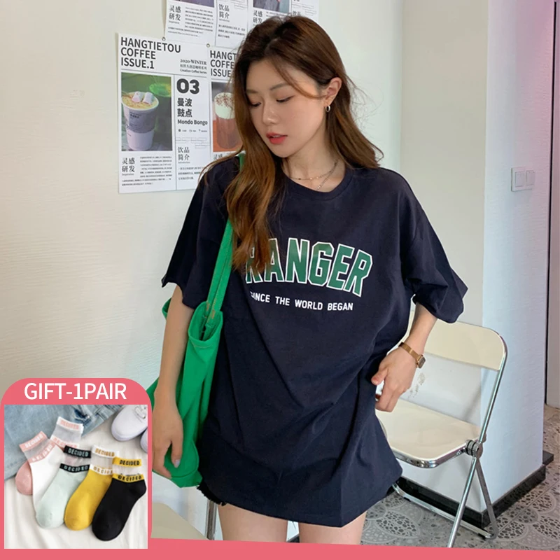Oversized T-shirt O-Neck Cool Summer Fashion Female Tops White Navy Short Sleeve Loose Harajuku Top Tees Letter Women T shirt
Oversized T-shirt O-Neck Cool Summer Fashion Female Tops White Navy Short Sleeve Loose Harajuku Top Tees Letter Women T shirt