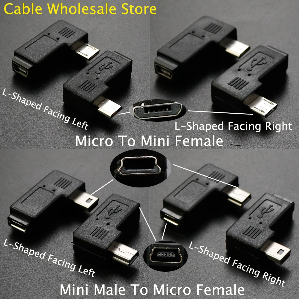 1Pcs 90 Degree Left And Right Angle Mini Micro USB 5-Pin Female To Mini USB Male Data Synchronization Adapter Plug Mini USB Plug
1Pcs 90 Degree Left And Right Angle Mini Micro USB 5-Pin Female To Mini USB Male Data Synchronization Adapter Plug Mini USB Plug