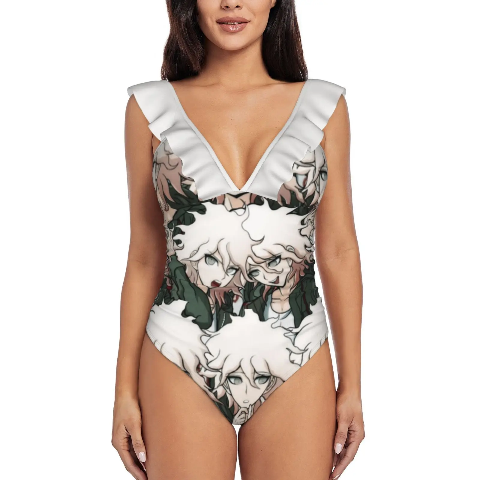 Nagito Komaeda Ruffle One Piece Swimsuit Women Swimwear Push Up Monokini Sexy Print Bathing Suit Nagito Komaeda Lucky Student
Nagito Komaeda Ruffle One Piece Swimsuit Women Swimwear Push Up Monokini Sexy Print Bathing Suit Nagito Komaeda Lucky Student