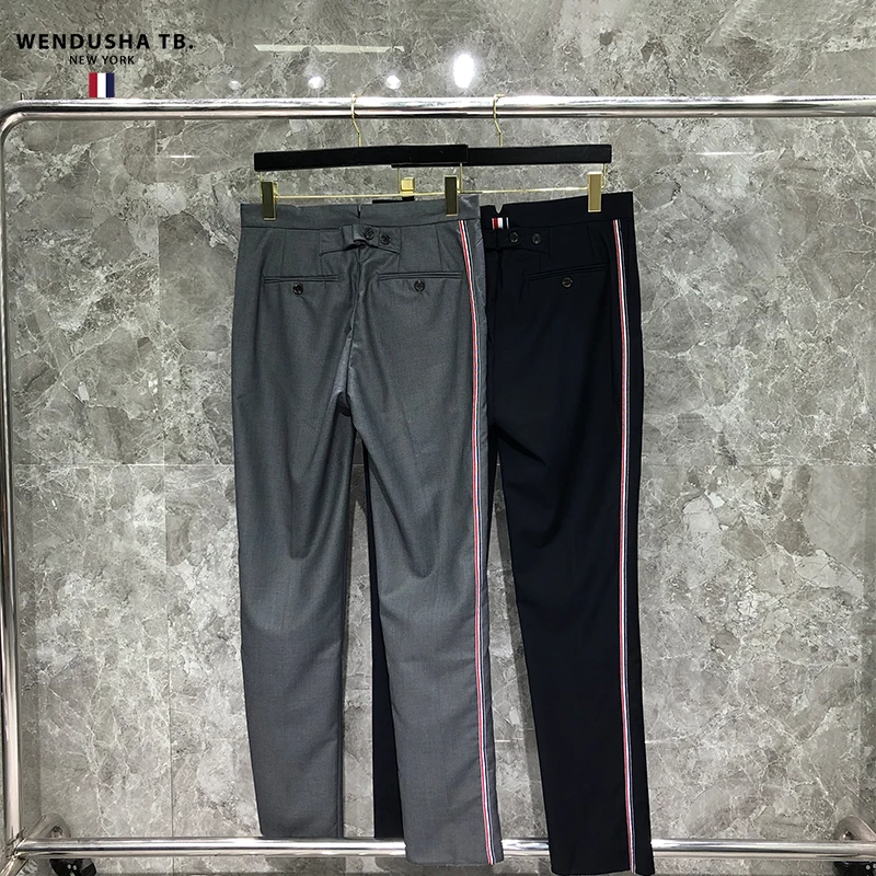 TB Classic Straight Tube Pants Men's Autumn Fashion Brand Four Bar Red White Blue Wool Suit Long Pants Side Ribbon Pants
TB Classic Straight Tube Pants Men's Autumn Fashion Brand Four Bar Red White Blue Wool Suit Long Pants Side Ribbon Pants