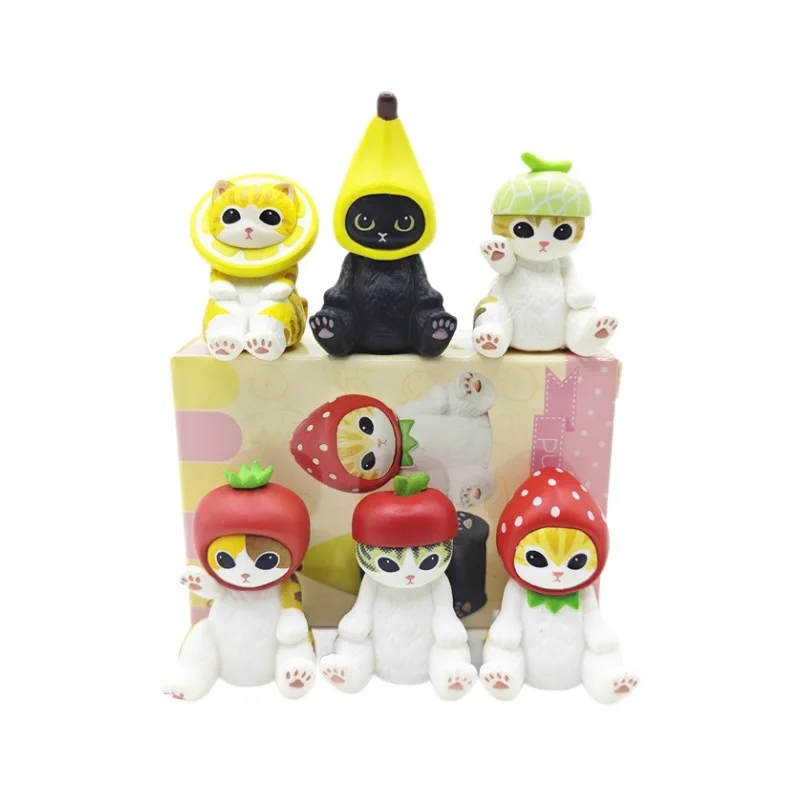 Очаровательная фигурка кота Mofusand Fruit Cat для любителей и коллекционеров игривая