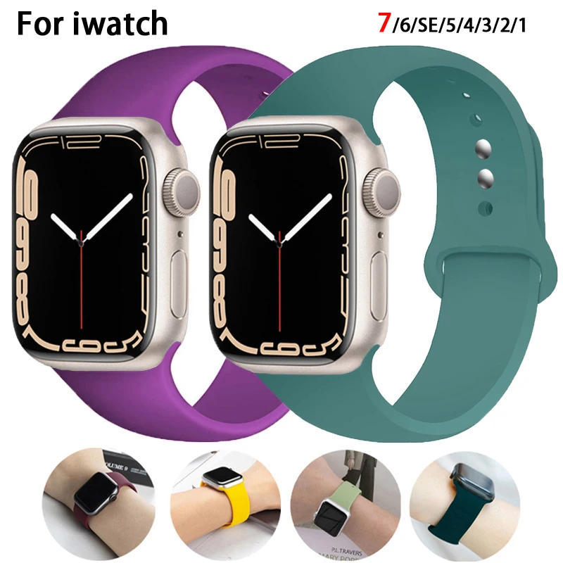 Soft Silicone Strap For Apple Watch Series 38MM 42MM 40MM 44MM Sport Rubber Watchband Bracelet For IWatch 7/6/SE/5/4/3 41MM 45MM
Soft Silicone Strap For Apple Watch Series 38MM 42MM 40MM 44MM Sport Rubber Watchband Bracelet For IWatch 7/6/SE/5/4/3 41MM 45MM