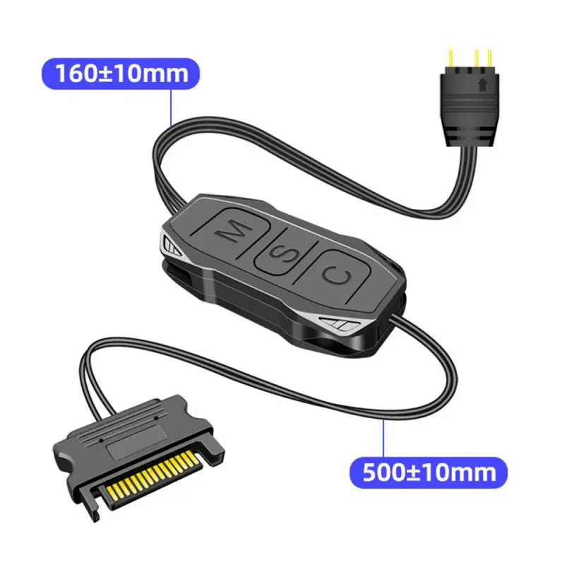 Mini ARGB Controller Lengthen Cable Wide Compatibility 5V 3 Pin To SATA Power Supply RGB Controller For Case Fan Light Strip
Mini ARGB Controller Lengthen Cable Wide Compatibility 5V 3 Pin To SATA Power Supply RGB Controller For Case Fan Light Strip