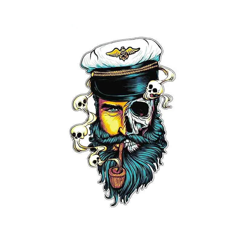 13cm X 8.1cm Captain Half Skeleton Abstract Sailor Beard Tube Car Graphics Sunscreen Scratch Waterproof Car Sticker,
13cm X 8.1cm Captain Half Skeleton Abstract Sailor Beard Tube Car Graphics Sunscreen Scratch Waterproof Car Sticker,