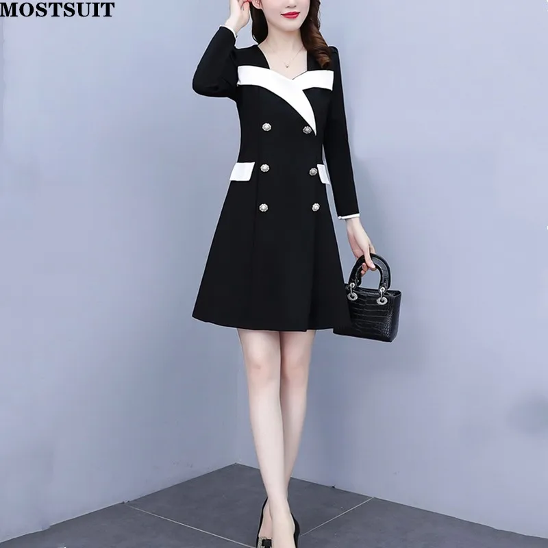 Color-blocked Double-breasted Women Dress 2022 Spring Plus Size Full Sleeve Square Collar Dresses Elegant Workwear Female Vestid
Color-blocked Double-breasted Women Dress 2022 Spring Plus Size Full Sleeve Square Collar Dresses Elegant Workwear Female Vestid