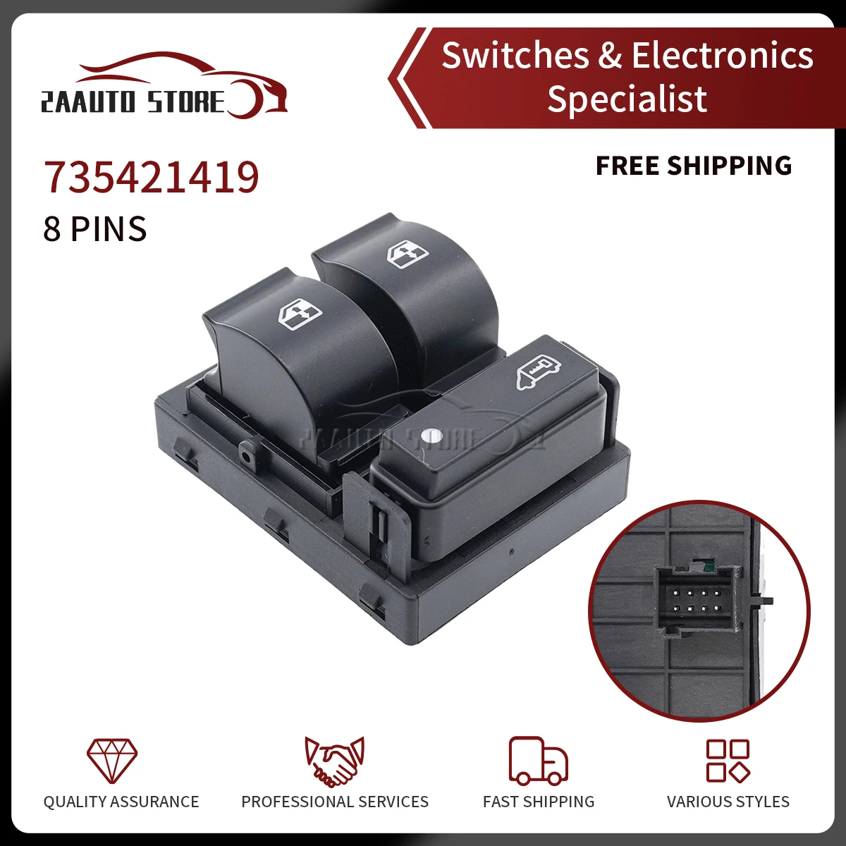 For Fiat Ducato Citroen Jumper II Peugeot Boxer II Car Black Base Power Electric Window Control Switch Button 6554XP 735421419
For Fiat Ducato Citroen Jumper II Peugeot Boxer II Car Black Base Power Electric Window Control Switch Button 6554XP 735421419