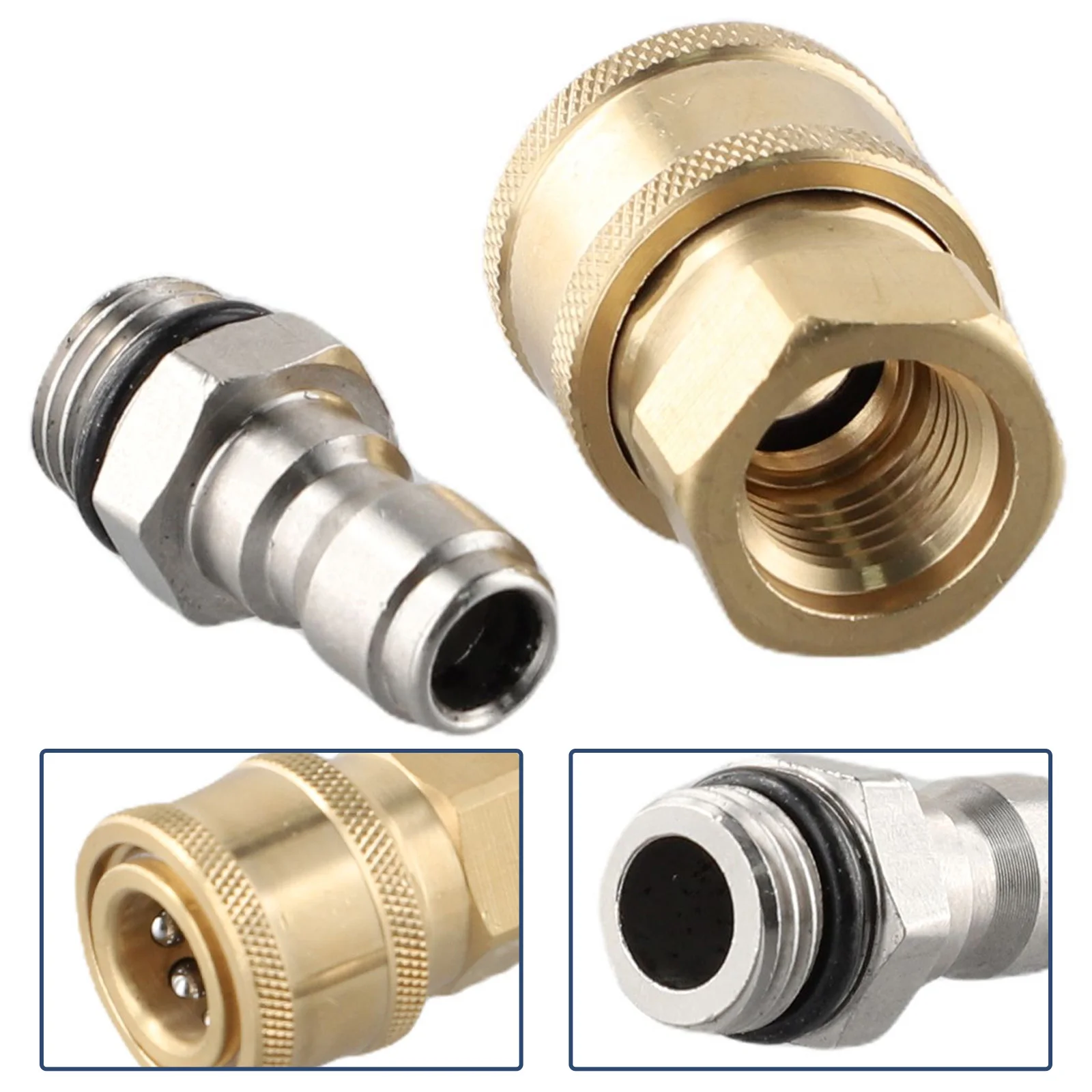 Spare Connector Parts Garden Washing Stainless Steel Pair Pressure Washer 1/4 Male M22/14 Female Replacement Plug
Spare Connector Parts Garden Washing Stainless Steel Pair Pressure Washer 1/4 Male M22/14 Female Replacement Plug