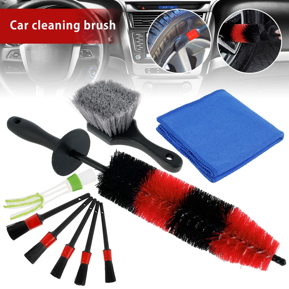 New 9 Pcs Car Cleaning Brush Kit Vehicle Wheel Cleaner Brush with 5 Detail Brush Wheel Hub Brush and Soft Brush Air Vents
New 9 Pcs Car Cleaning Brush Kit Vehicle Wheel Cleaner Brush with 5 Detail Brush Wheel Hub Brush and Soft Brush Air Vents