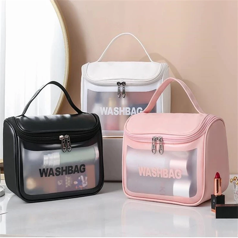 Woman Toiletry Bag Transparent PU Waterproof Makeup Storage Box Large Capacity Cosmetic Bag Portable Travel Wash Storage Bag
Woman Toiletry Bag Transparent PU Waterproof Makeup Storage Box Large Capacity Cosmetic Bag Portable Travel Wash Storage Bag