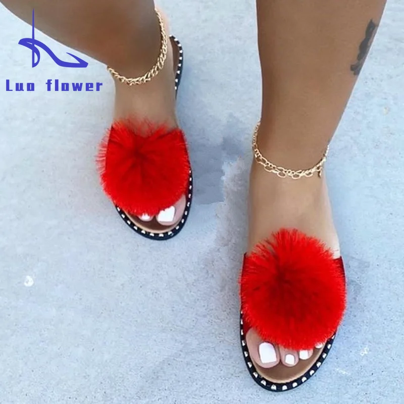 2022 Summer New Women Flat Sandals Open Toe Slippers Outdoor Beach Shoes Cute Hair Ball Fashion Rome Plus Size 37-42 Slippers T
2022 Summer New Women Flat Sandals Open Toe Slippers Outdoor Beach Shoes Cute Hair Ball Fashion Rome Plus Size 37-42 Slippers T